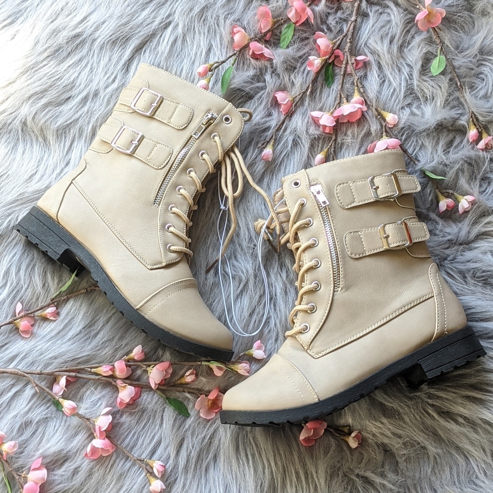 NEW Vegan Leather Combat Boots
